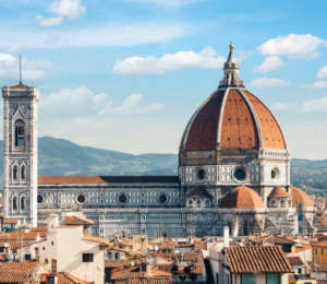 Panoramic view of Santa Maria Novella Cathedral, in Florence